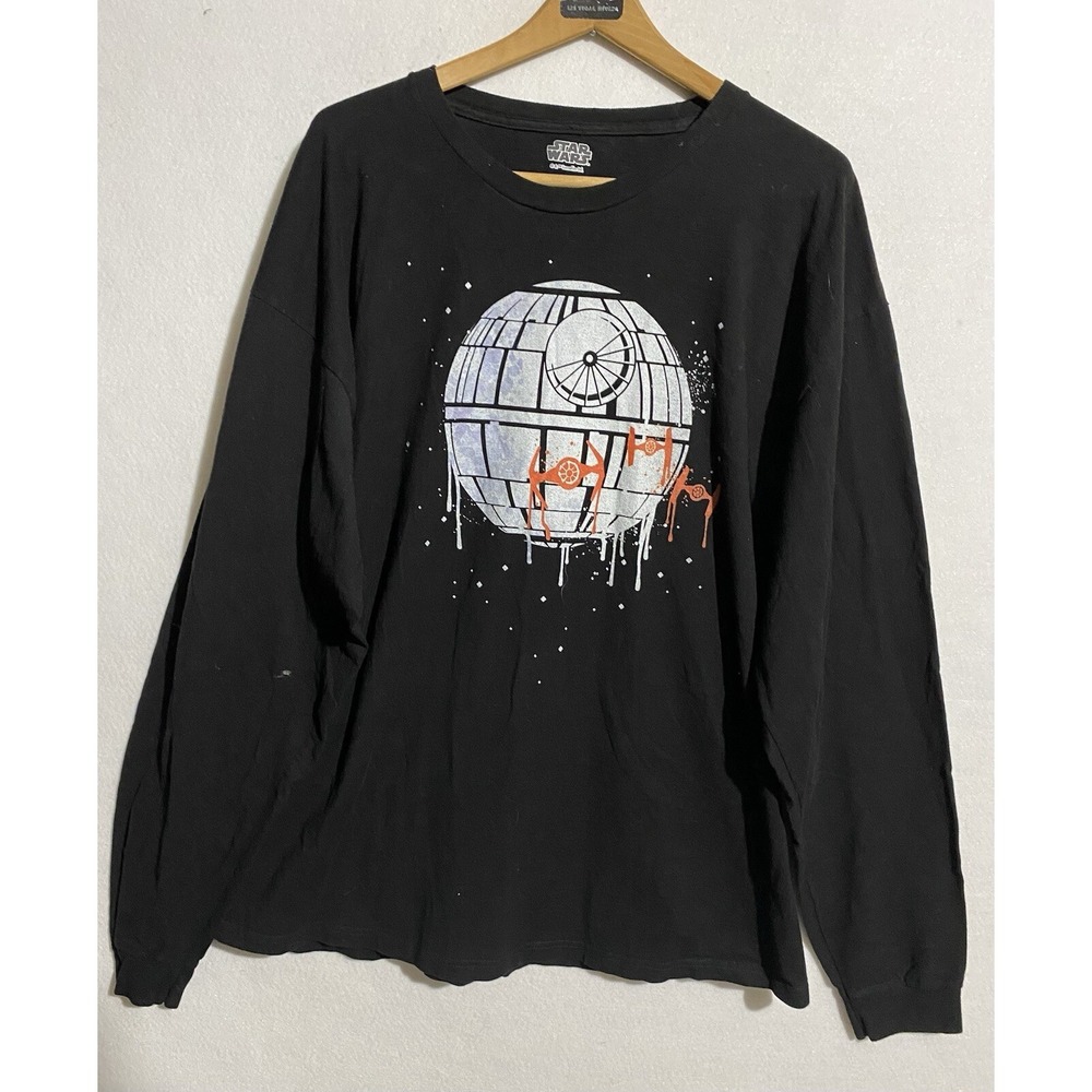 Star Wars Death Star Graphic Long Sleeve Nerdy Men's X-LARGE